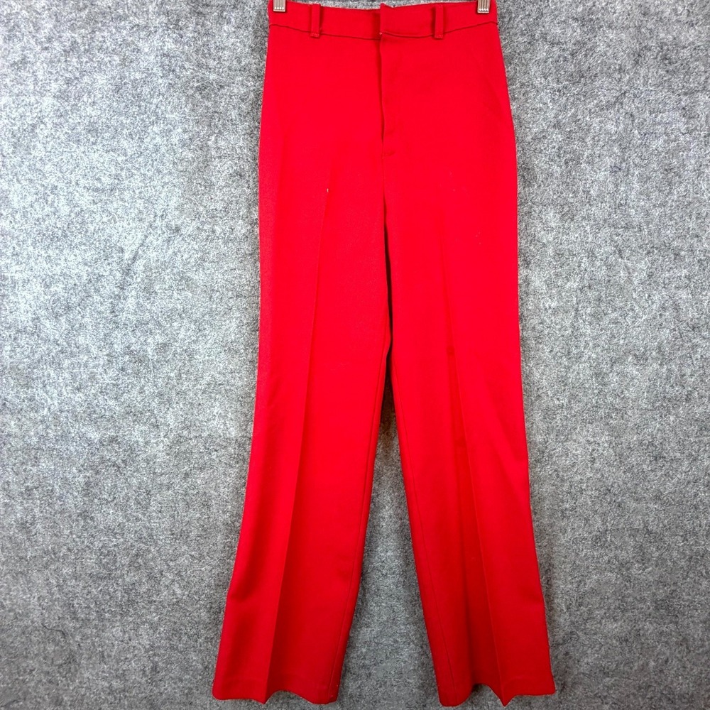 Vintage Womens‎ Dress Pants 8 Red Business Career Straight Front Crease